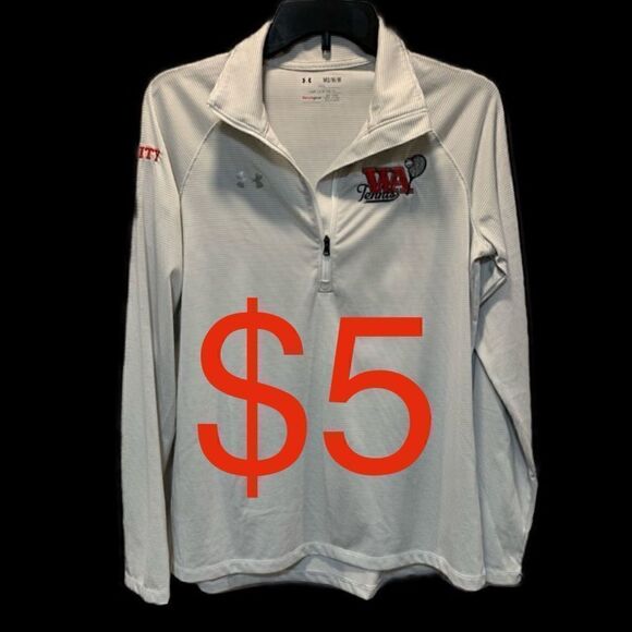 $5 add on items,WA Tennis varsity under armor 1/3 zip pull over - Picture 1 of 14